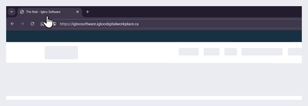 The title of a workplace in a browser's tab.