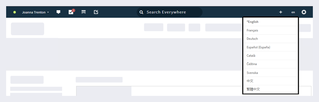 The language selector found on the userbar.