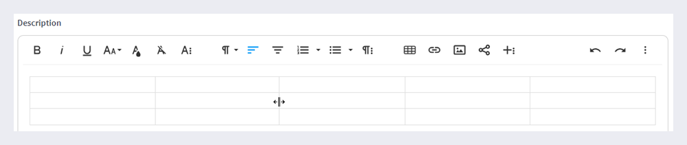 Selecting the vertical separator to resize columns.