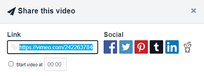 Copying a videos URL from Vimeo.