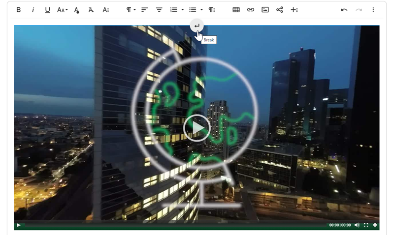 Adding a line break above a video.