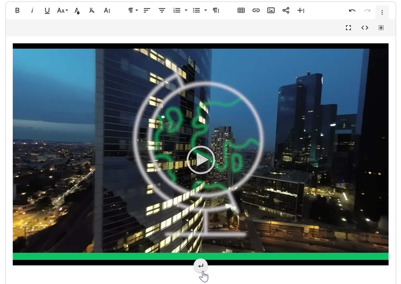 Adding a line break below a video.