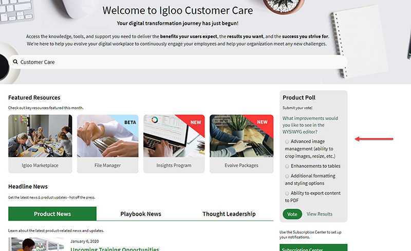 The About Enhancement applied to a poll widget.
