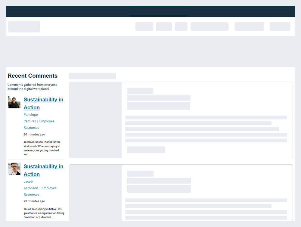 The Recent Comments widget on a page.