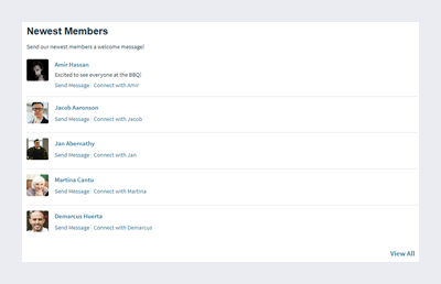 Members shown using the list layout.
