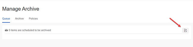 The File Manager button on the Manage Archive page.