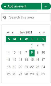 The side panel of a calendar channel.