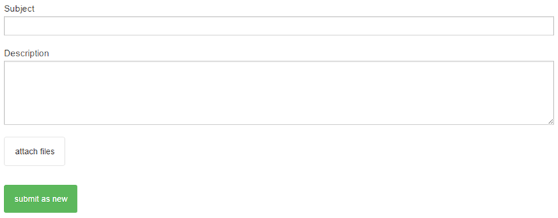 The Zendesk Request Submission widget on a page.