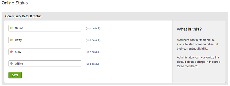 The online status page.
