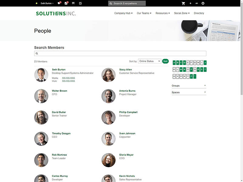 The member directory.