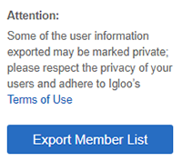 The Export Member List button.