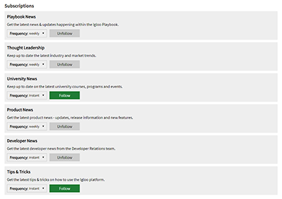 Links displayed using the list layout.