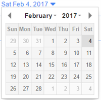 Selecting a specific date to view.