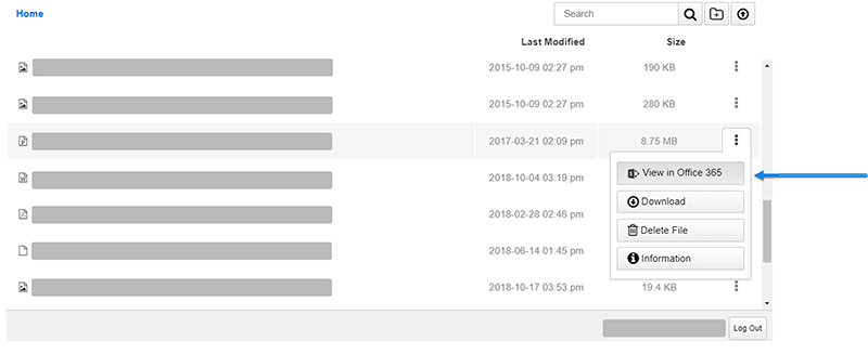 The View in Office 365 button.