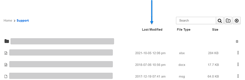 The Last Modified column.