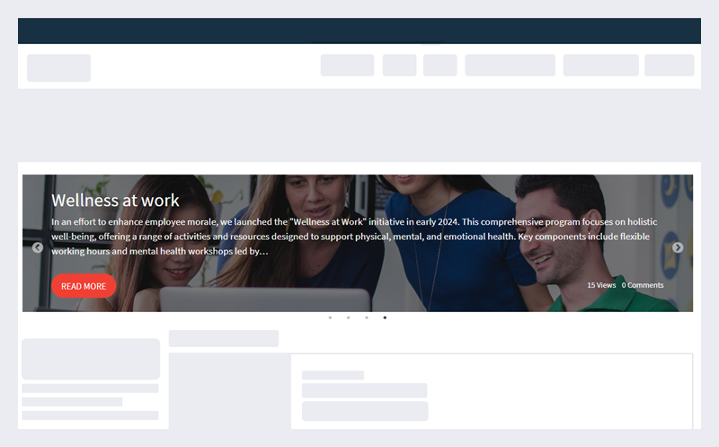 The slideshow content widget on a page.