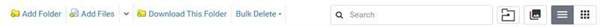 The toolbar of a folder channel.
