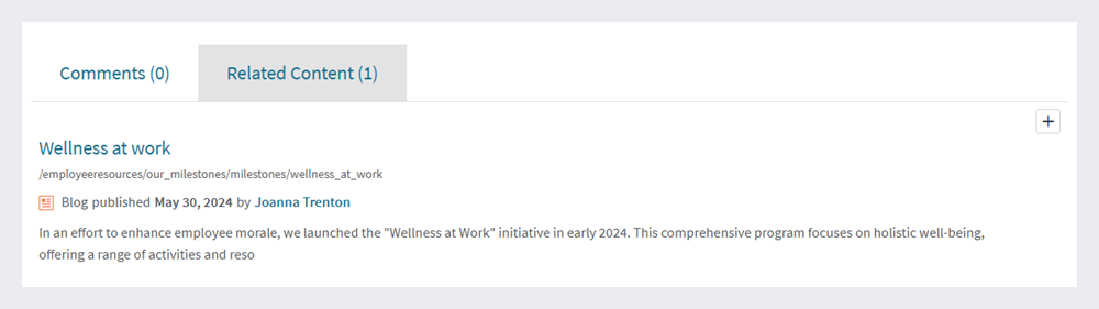 The related content section of a page.