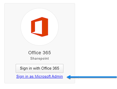 Integration Office 365 Administrator Log in