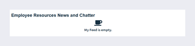 The gadget displays no content warning when no feeds are being followed. 