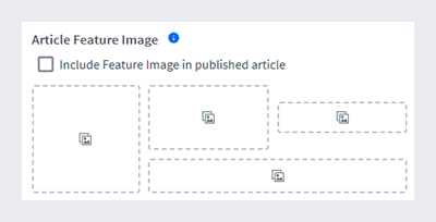 Featured image section in blog article creation. 
