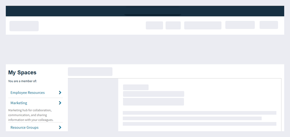 The My Spaces widget on a page.