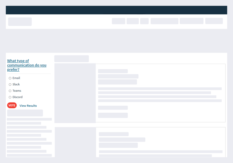 Polls widget on a page.
