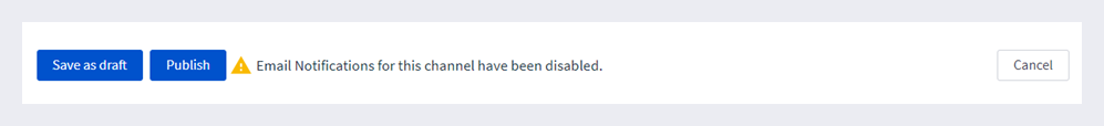 A warning is displayed next to the publish button.