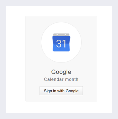 Sign-in options in widget.