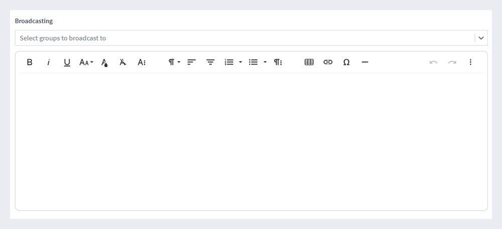 Broadcast option for content other than blog articles.