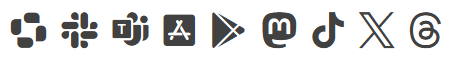 Font awesome icons displayed in row.