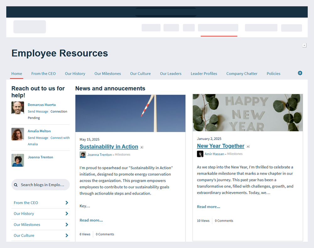 A space offering employee resources.