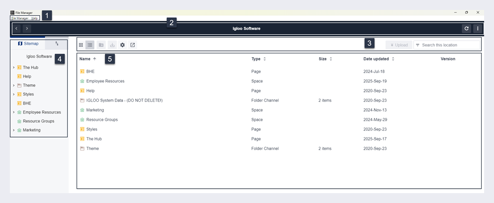 File Management Screen.