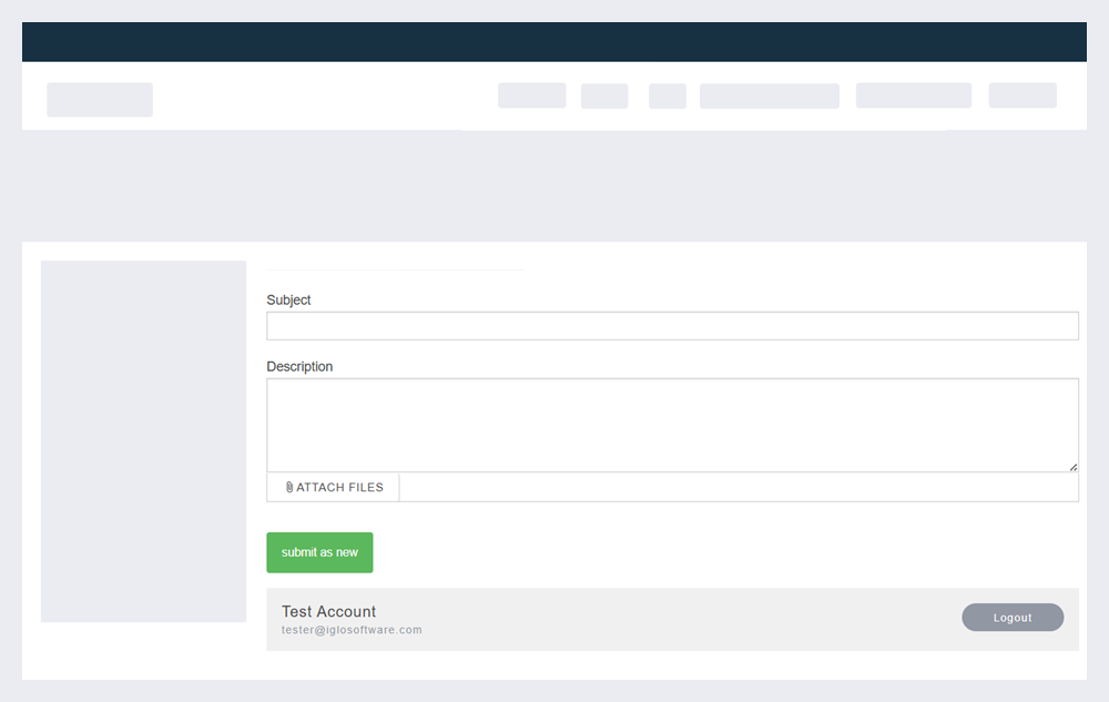 The Zendesk Request Submission widget on a page.