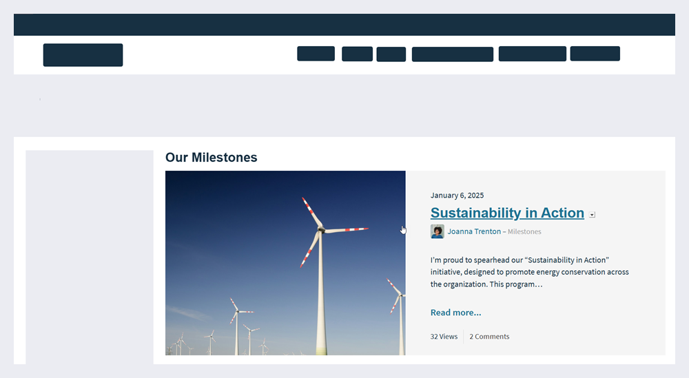 Blog Articles widget with the 50-50 class.
